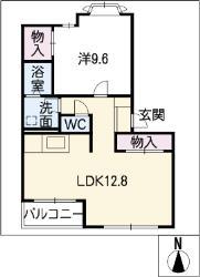 メゾン M(1LDK/2階)の間取り写真