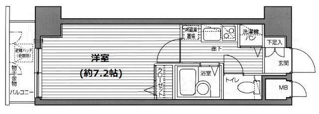 ガラステージ市ヶ谷壱番館(1K/3階)の間取り写真