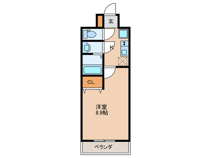 スプランデッィッド京橋イースト(1K/9階)の間取り写真