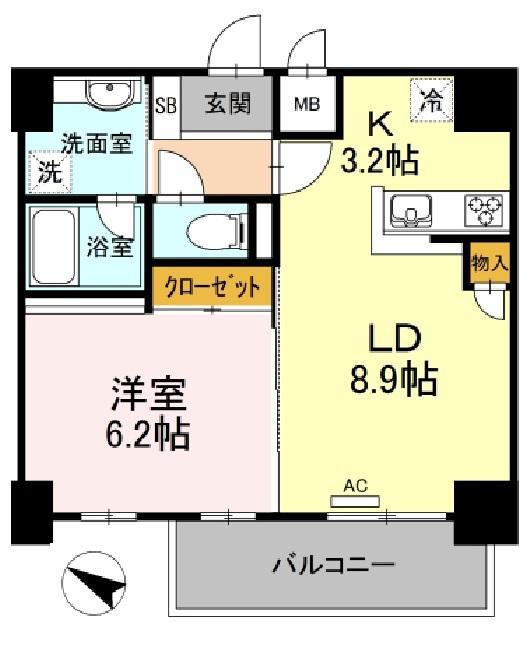 HEIMROSE7(1LDK/5階)の間取り写真