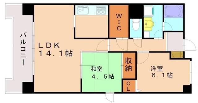 セピアコート博多南(2LDK/5階)の間取り写真