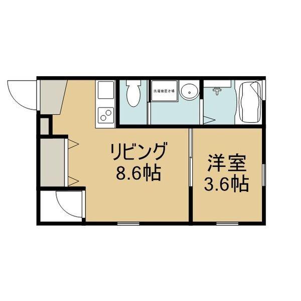 STUDIO N(1LDK/2階)の間取り写真