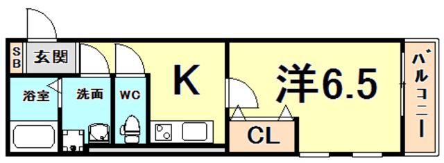 MONASO甲子園口(1K/3階)の間取り写真