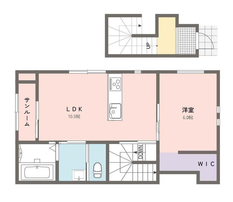 THE AXIS(1SLDK/2階)の間取り写真