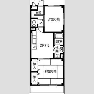 ハイツニュー大地(2DK/1階)の間取り写真