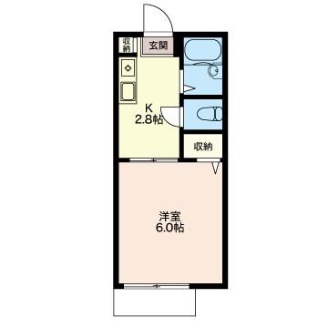 シンフォニー西葛西(1K/2階)の間取り写真