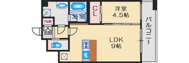 プレジオ緑地公園(1LDK/7階)の間取り写真