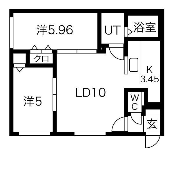 ビューティフルサンライズ(2LDK/3階)の間取り写真