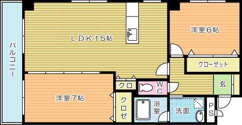 グレイス(2LDK/6階)の間取り写真