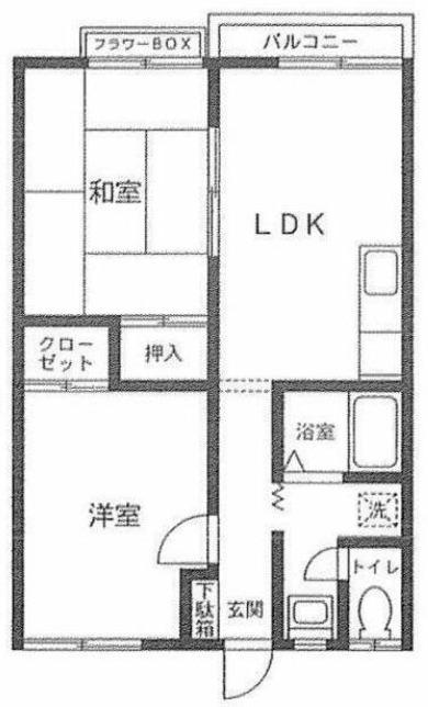 グレイスヒル(2LDK/2階)の間取り写真