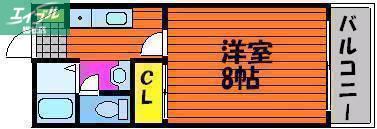 エステートピアM(1K/2階)の間取り写真