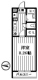 ロイヤルコート氷川台(1K/3階)の間取り写真