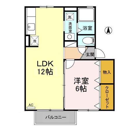 カーサ・イオシス A(1LDK/1階)の間取り写真