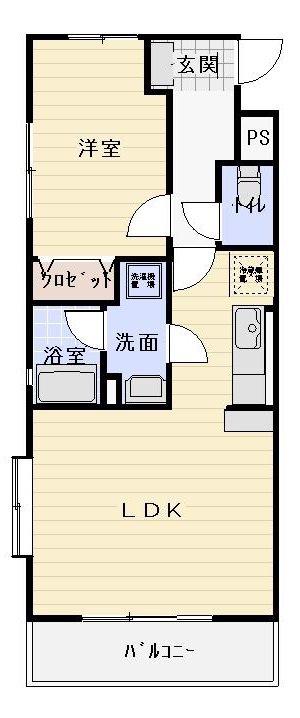フランシーズ(1LDK/2階)の間取り写真