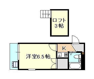 クレセント(1K/2階)の間取り写真