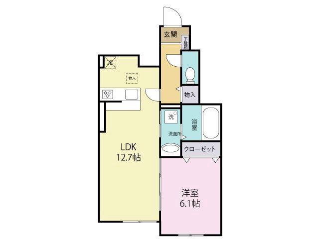 エルグランドパティオ 参番館(1LDK/1階)の間取り写真