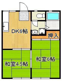 パナハイツさつき(2DK/1階)の間取り写真
