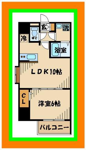 T.P.Cレジデンス府中(1LDK/11階)の間取り写真