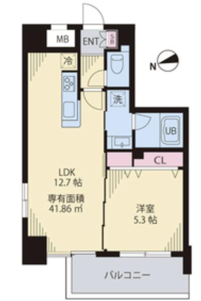 ルカナル門前仲町(1LDK/3階)の間取り写真