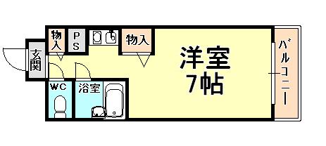 アージュ・リベルテ本山(ワンルーム/4階)の間取り写真