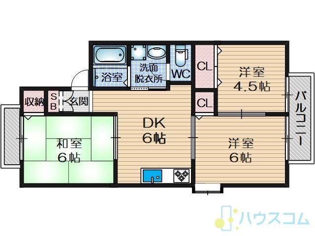 エルミズオ(3DK/1階)の間取り写真