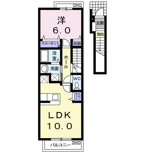 サピーハウス(1LDK/2階)の間取り写真