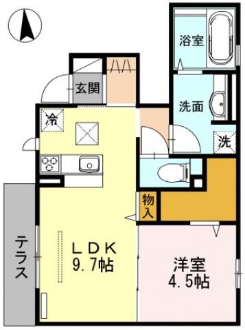 パルビレッジ(1LDK/1階)の間取り写真