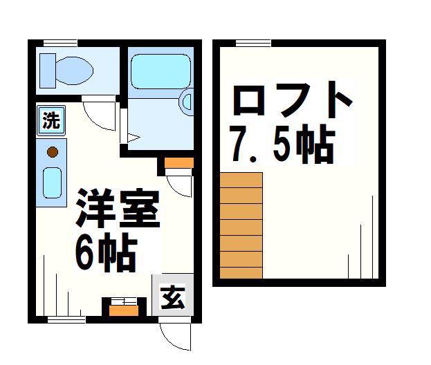 ミヨシハイツ(ワンルーム/2階)の間取り写真