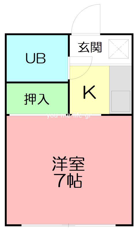 的場アパート(1K/1階)の間取り写真
