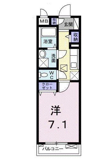フレージュ山光(1K/1階)の間取り写真