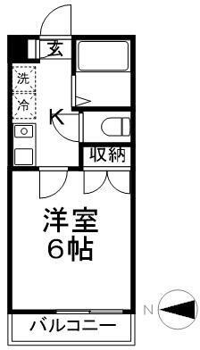 カオパレスNO.23(1K/2階)の間取り写真