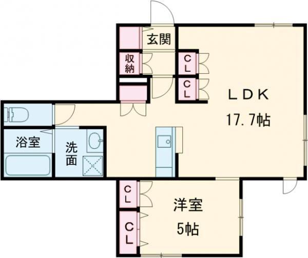 へーベル瑞穂(1LDK/1階)の間取り写真