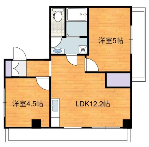 佐藤ビル(2LDK/3階)の間取り写真