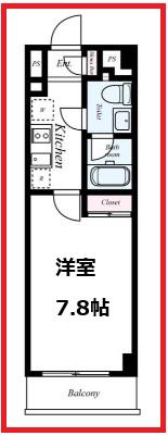 ライジングプレイス西新井(1K/5階)の間取り写真