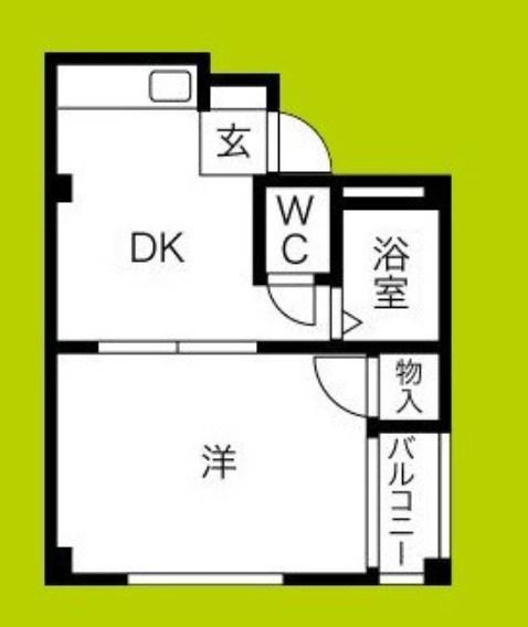 JPアパートメント港III(1DK/4階)の間取り写真