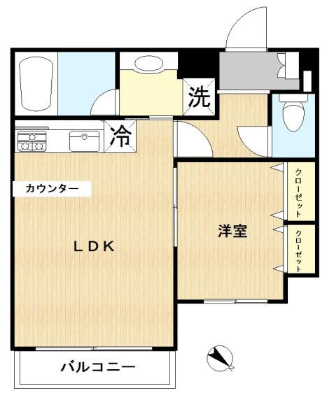 パレ・ソレイユ文京白山(1LDK/3階)の間取り写真