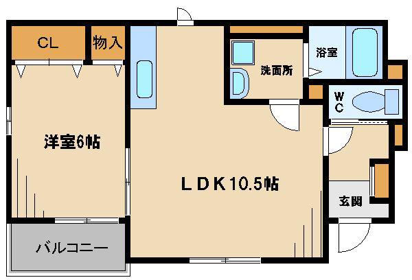サニースクエア II(1LDK/1階)の間取り写真