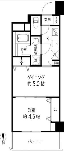 DUOSTAGE白金高輪(1DK/3階)の間取り写真