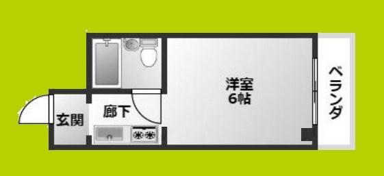 クリア東三国(ワンルーム/1階)の間取り写真