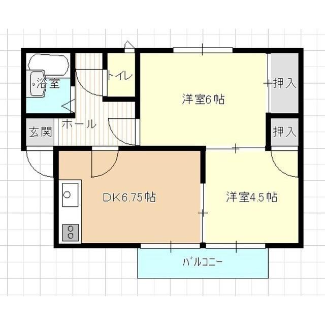 ルミナス美里(2DK/2階)の間取り写真