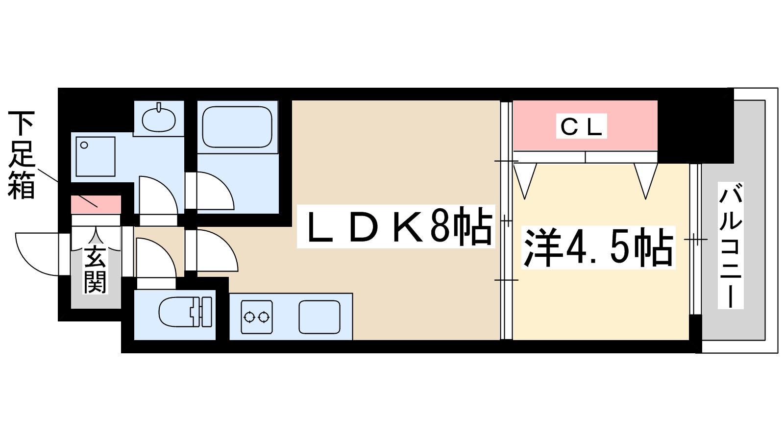 ブラービ新大阪(1LDK/2階)の間取り写真