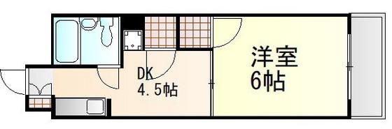 GAGA天満町(1DK/8階)の間取り写真
