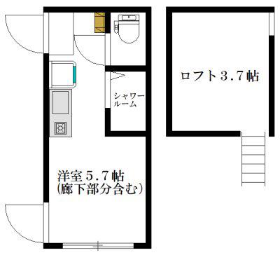 ハーモニーテラス代沢(ワンルーム/1階)の間取り写真