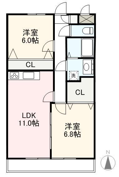RIO・PLATINO(2LDK/4階)の間取り写真