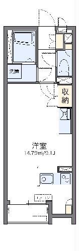レオネクストノール長津田(ワンルーム/1階)の間取り写真