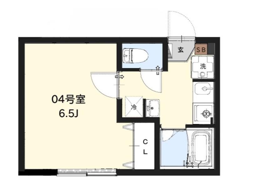 LA PREMIRE(1K/1階)の間取り写真
