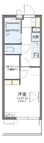 レオパレス天王台(1K/1階)の間取り写真
