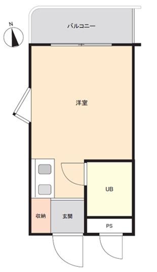 アルファ宮脇町(1K/2階)の間取り写真