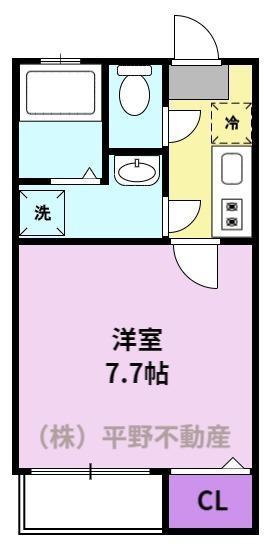 西鉄天神大牟田線 西鉄久留米駅 徒歩9分 2階建 築18年(1K/2階)の間取り写真