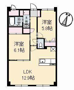 ヴェルドミール(2LDK/3階)の間取り写真